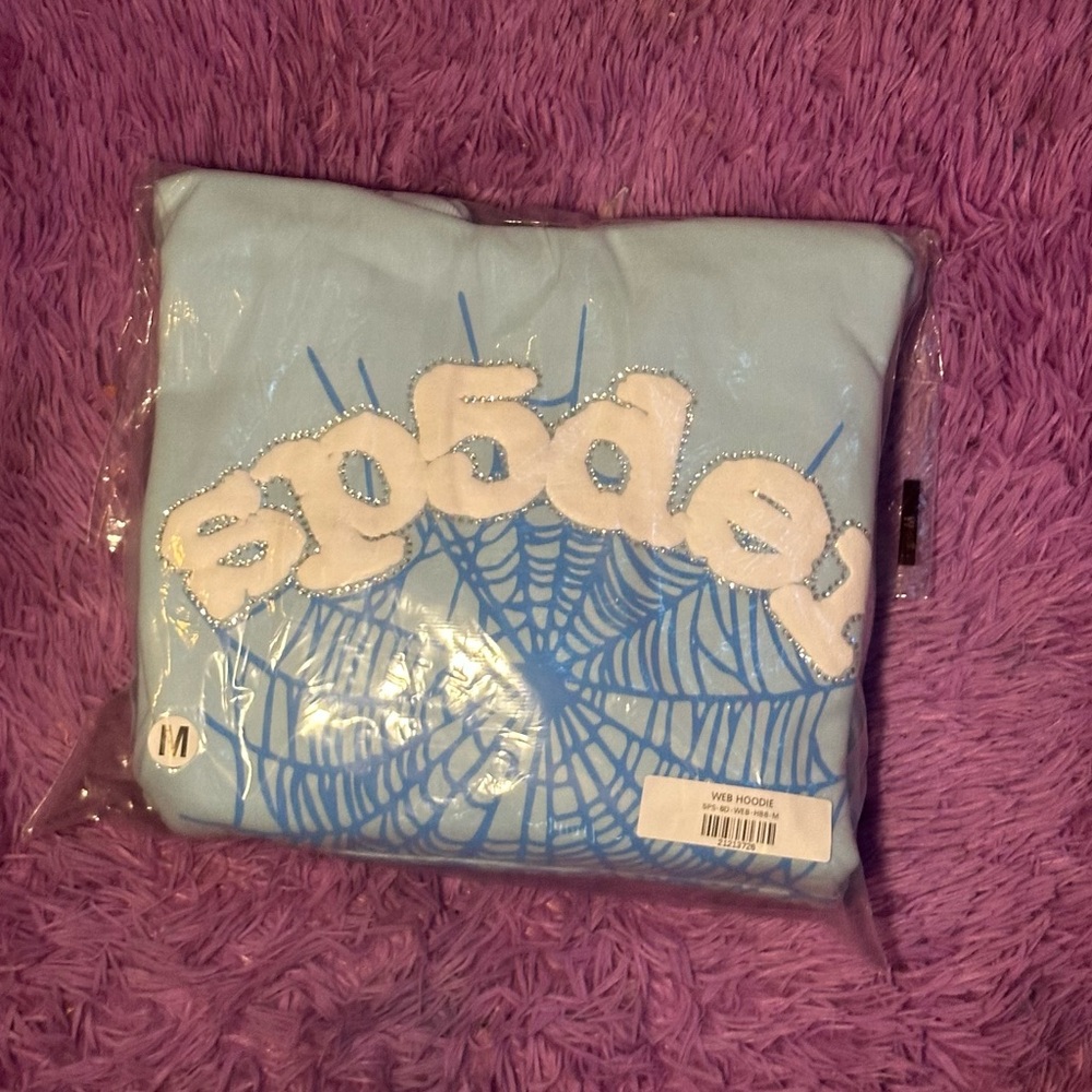 Light blue Sp5der sweat shirt